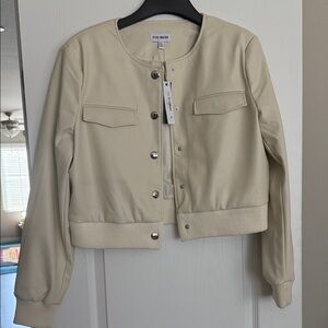 Steve Madden Beige Bomber Jacket